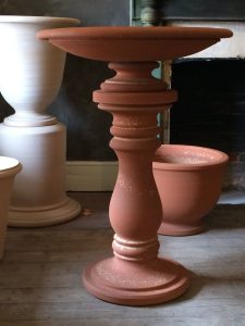 Terracotta bird bath