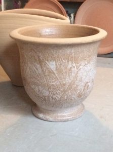 Large terracotta pot crafted by Mark Heidenreich